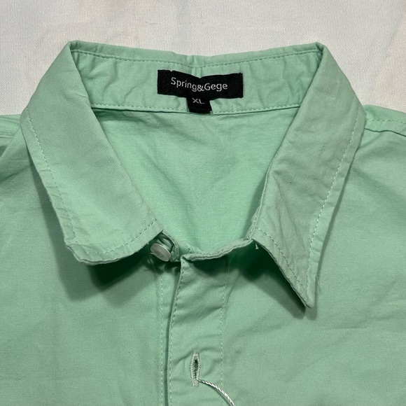 Spring&Gege Boys' Short Sleeve Dress Shirts mint color - Picture 6 of 9